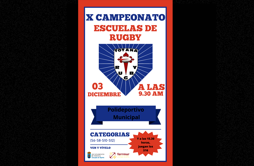 Totana acoger el X Campeonato Regional de Escuelas de Rugby este 3 de diciembre